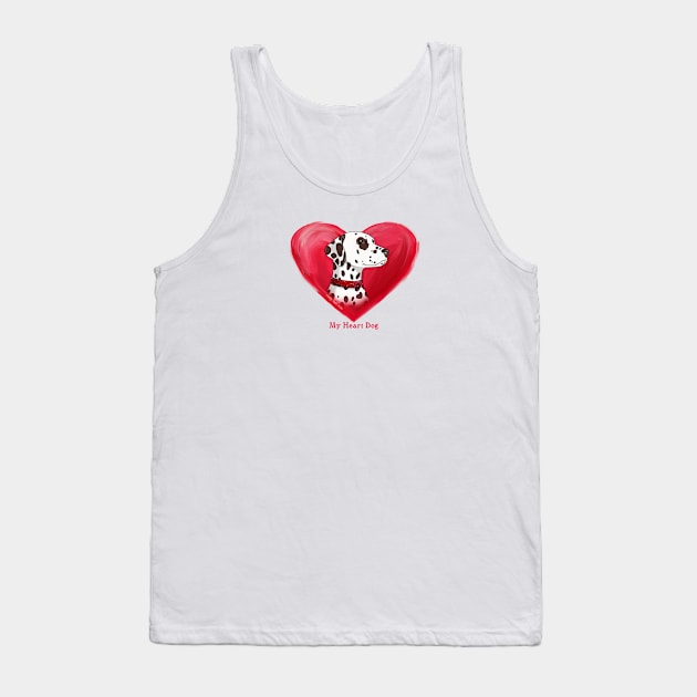 Dalmatian My Heart Dog Tank Top by FLCupcake